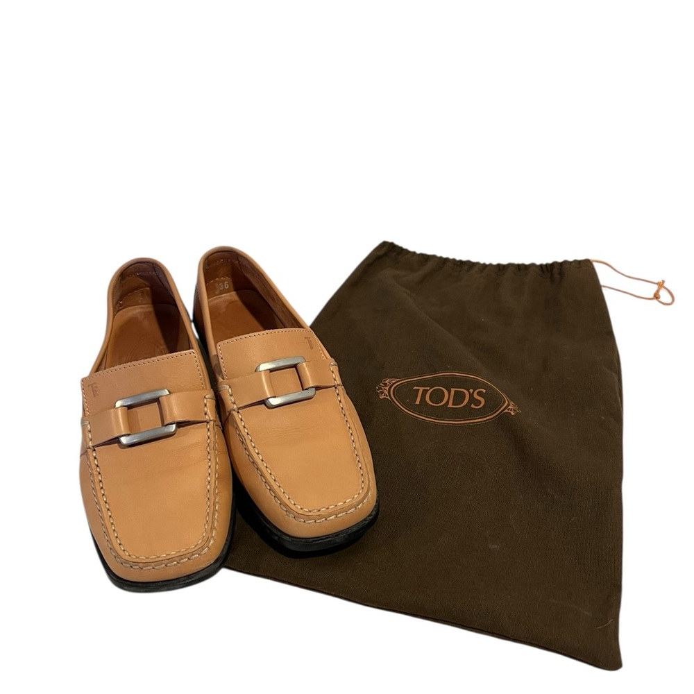 Tod's Light Brown Leather Slip-On Loafers